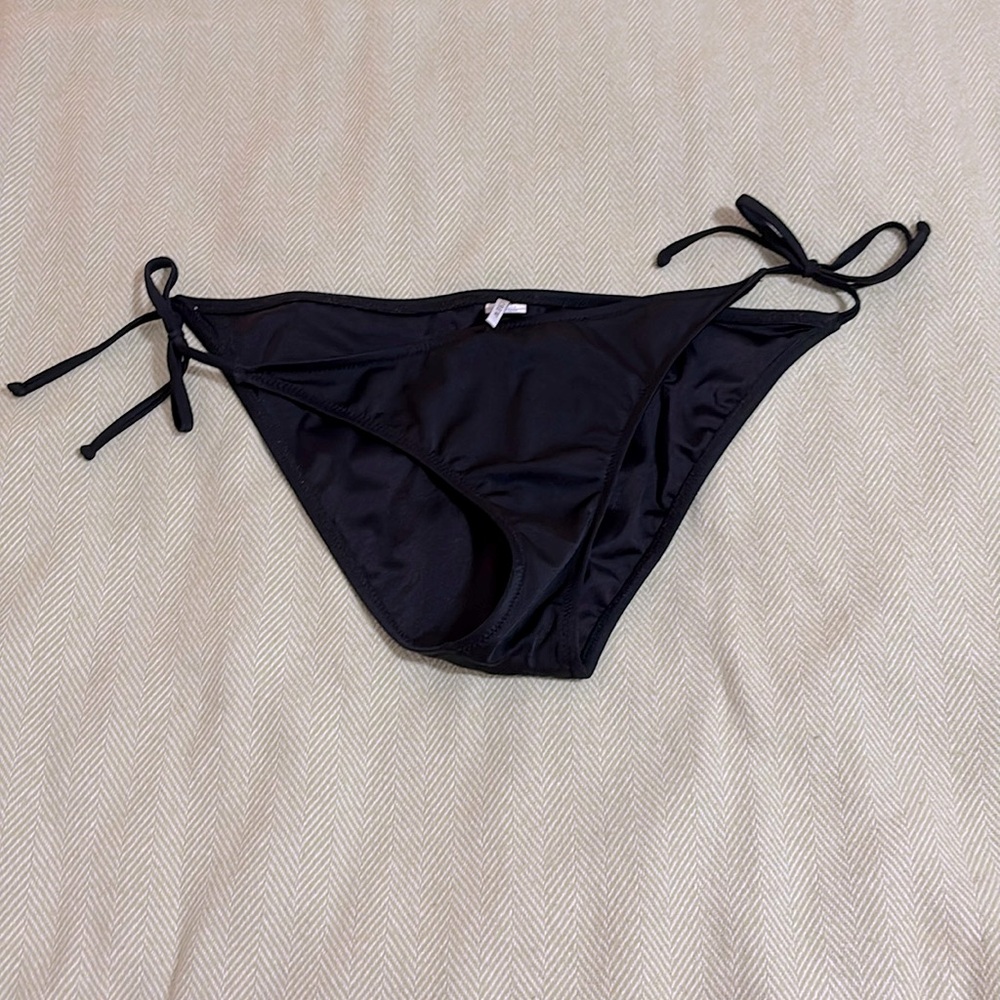 J. Crew Tie Bikini Bottom - Black - Size L